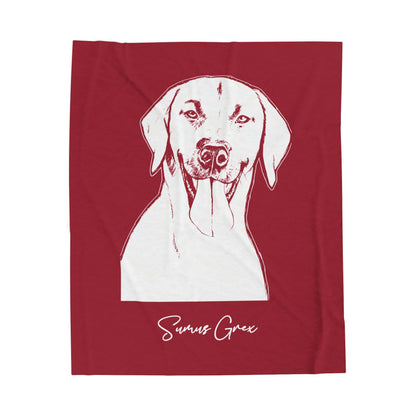 Personalized Fayetteville Dog Velveteen Blanket | Modern Sketch Photo Upload