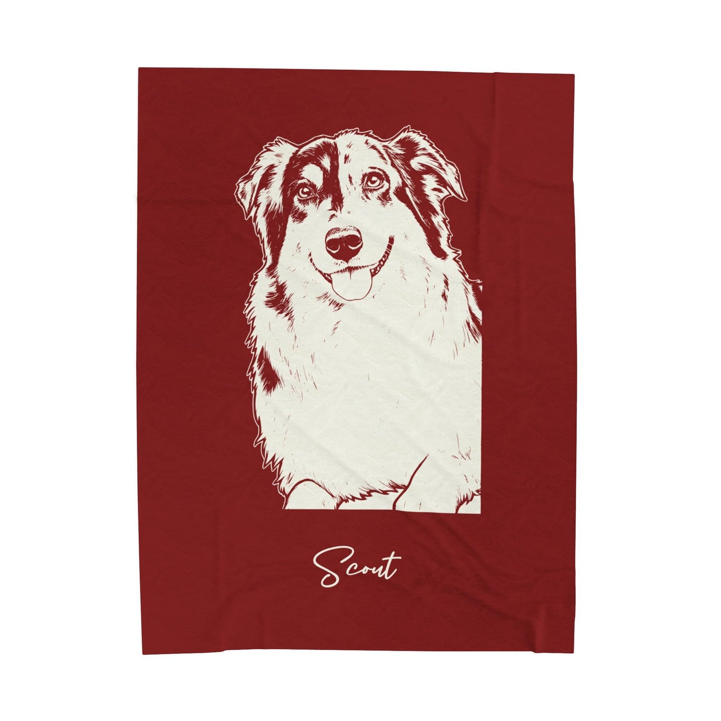 Personalized Norman Dog Velveteen Blanket | Modern Sketch Photo Upload