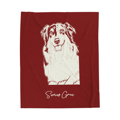 Personalized Norman Dog Velveteen Blanket | Modern Sketch Photo Upload