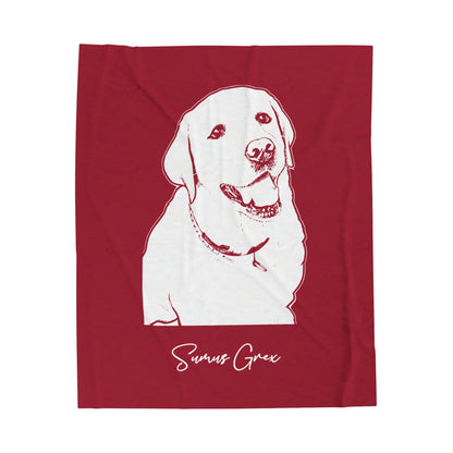 Personalized Tuscaloosa Dog Velveteen Blanket | Modern Sketch Photo Upload
