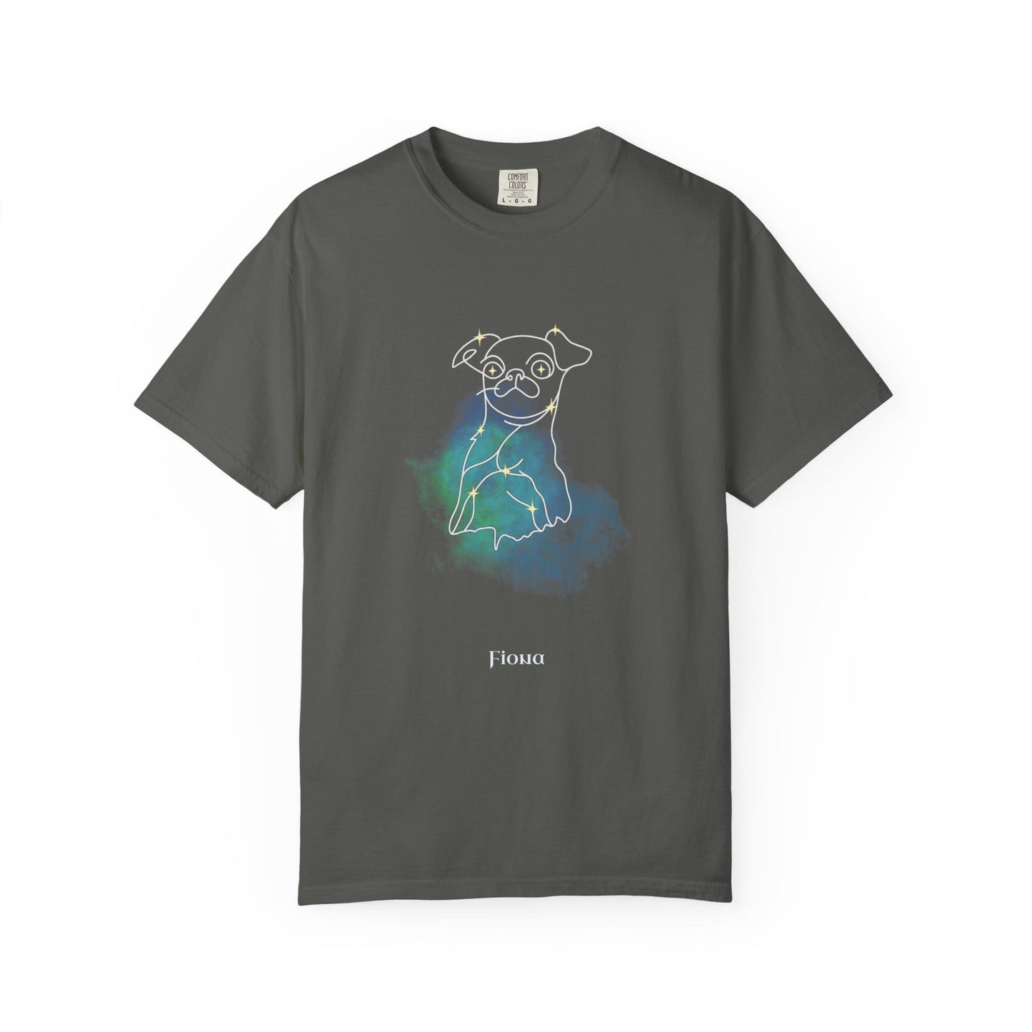 Personalized Comfort Colors T-Shirt | Mystic Constellation Design | Add Dog Photo & Name