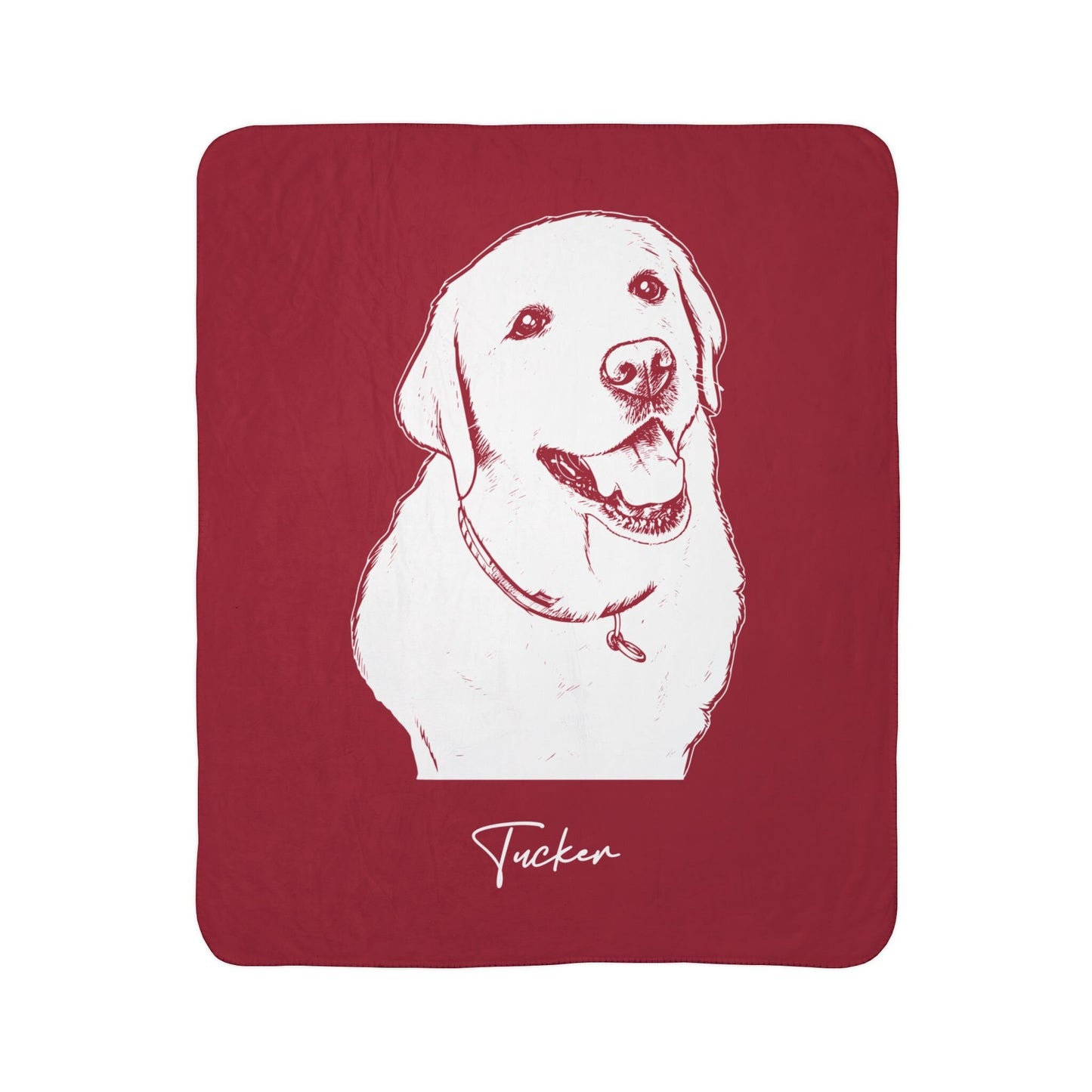 Personalized Tuscaloosa Dog Sherpa Blanket | Modern Sketch Photo Upload