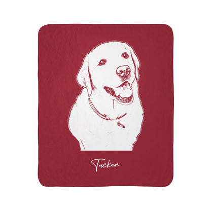 Personalized Tuscaloosa Dog Sherpa Blanket | Modern Sketch Photo Upload