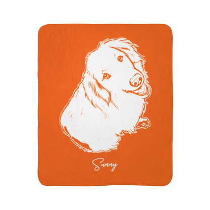 Personalized Central Dog Sherpa Blanket | Modern Sketch Photo Upload