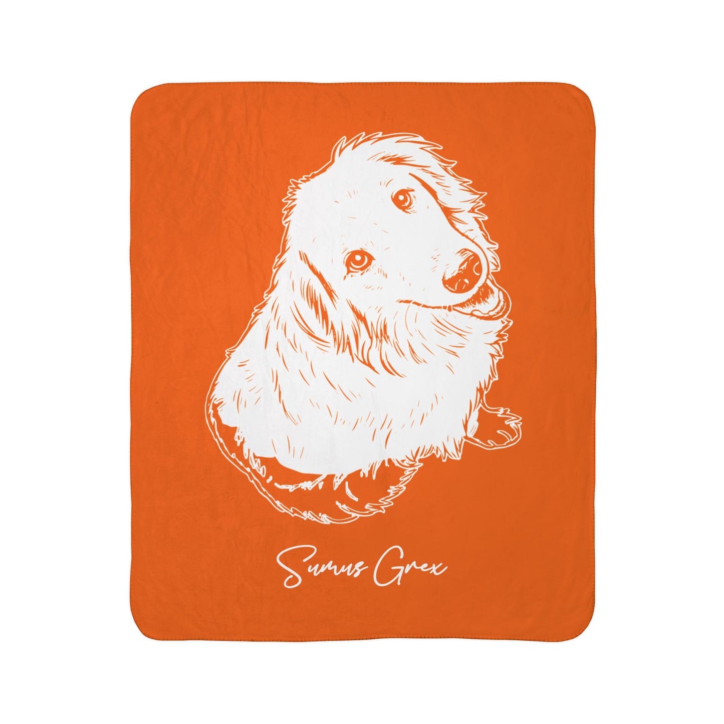 Personalized Central Dog Sherpa Blanket | Modern Sketch Photo Upload