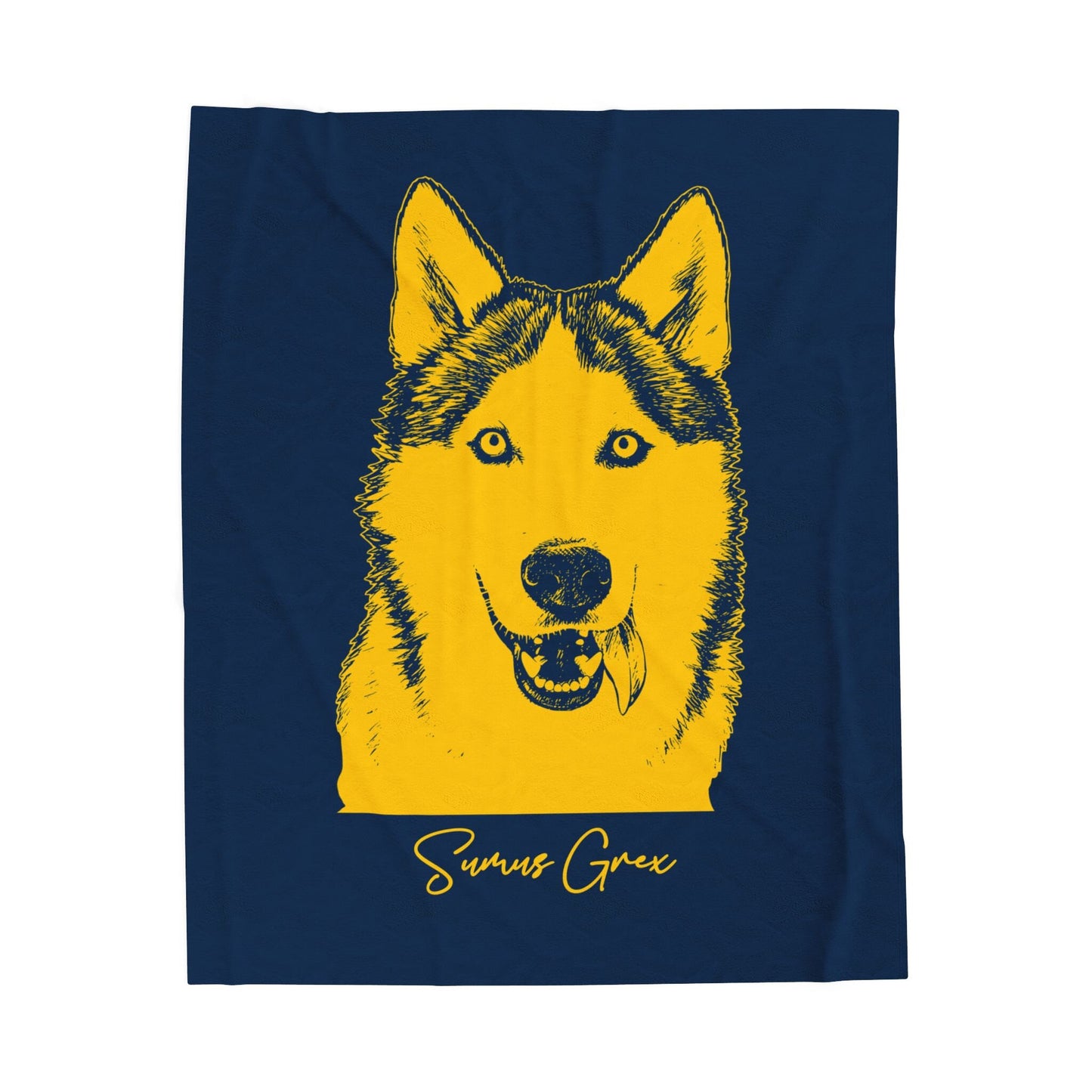 Personalized Ann Arbor Dog Velveteen Blanket | Modern Sketch Photo Upload