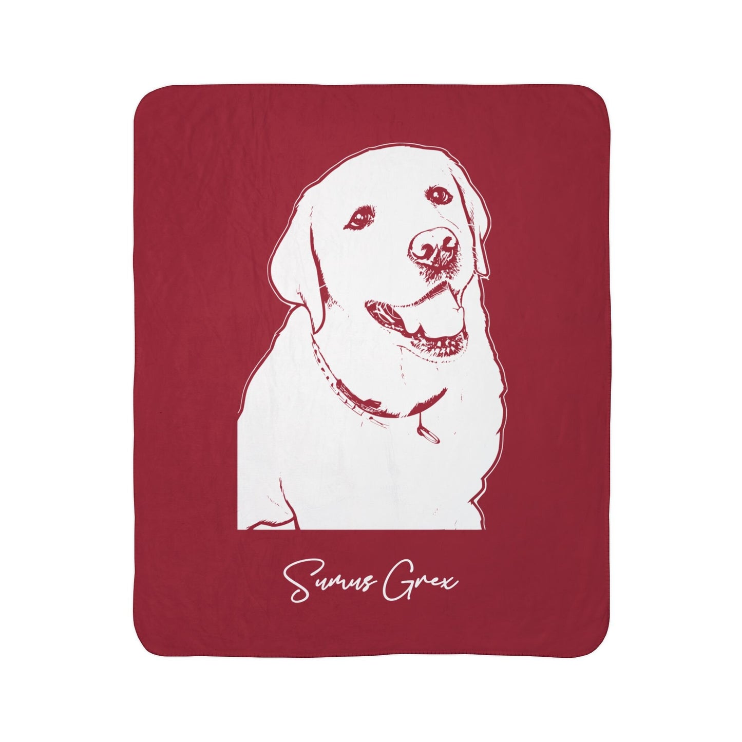 Personalized Tuscaloosa Dog Sherpa Blanket | Modern Sketch Photo Upload