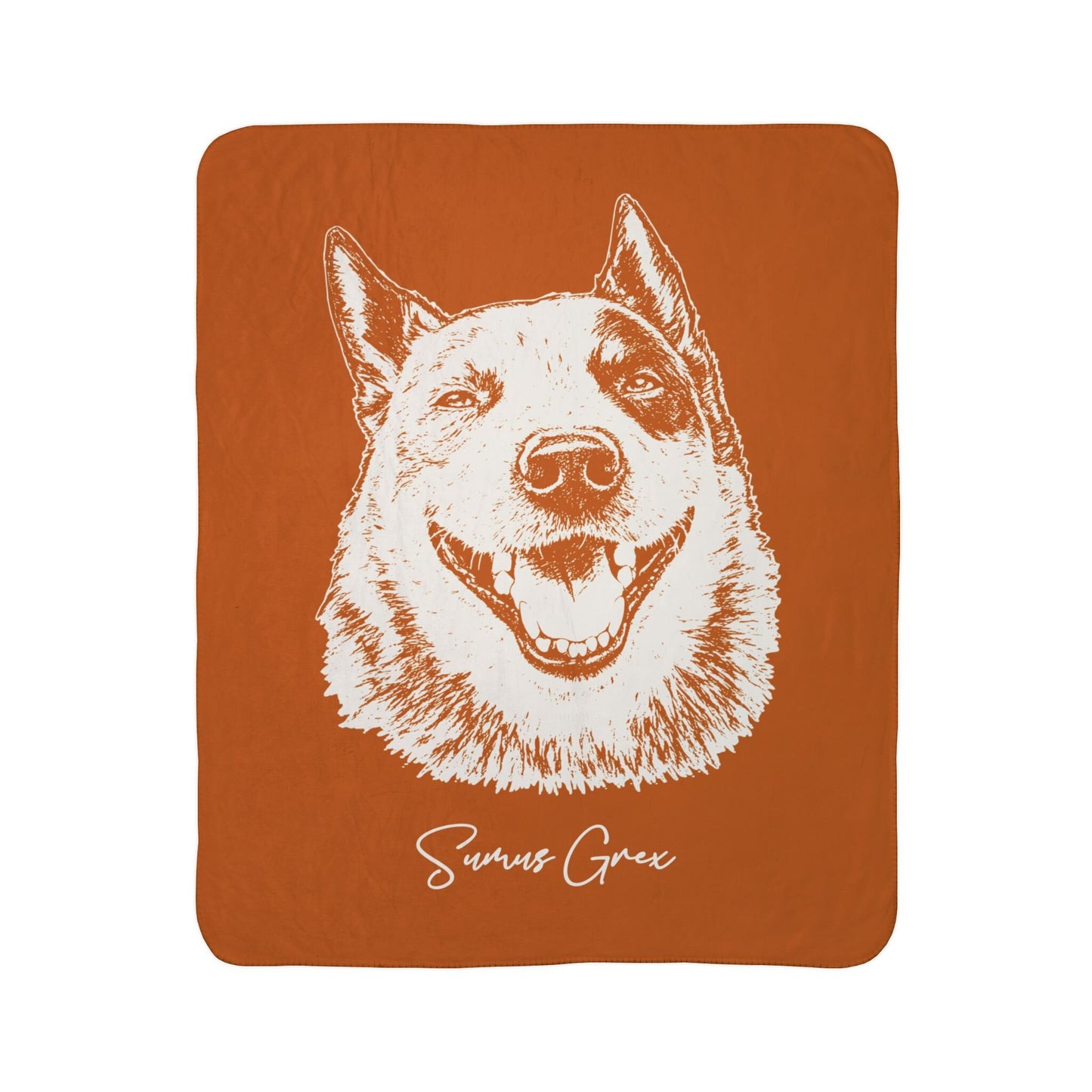 Personalized Austin Dog Sherpa Blanket | Modern Sketch Photo Upload