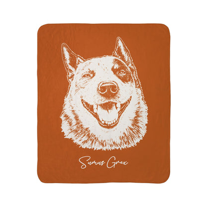 Personalized Austin Dog Sherpa Blanket | Modern Sketch Photo Upload