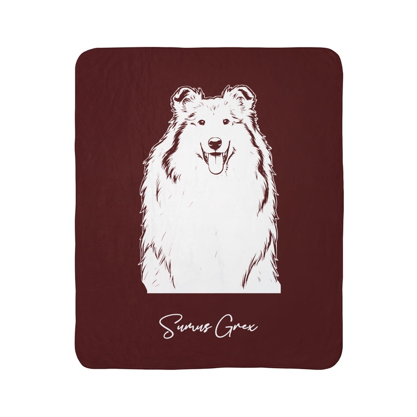 Personalized College Station Dog Sherpa Blanket | Modern Sketch Photo Upload