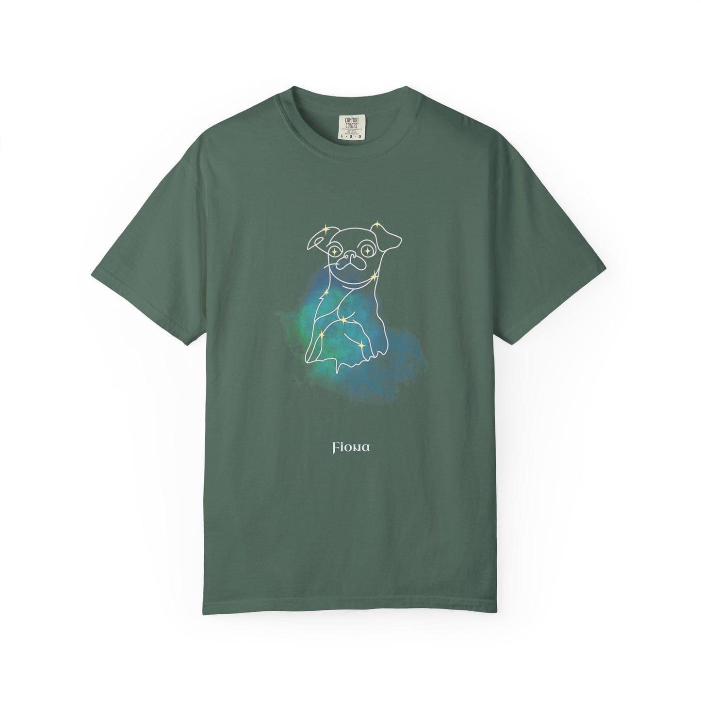 Personalized Comfort Colors T-Shirt | Mystic Constellation Design | Add Dog Photo & Name
