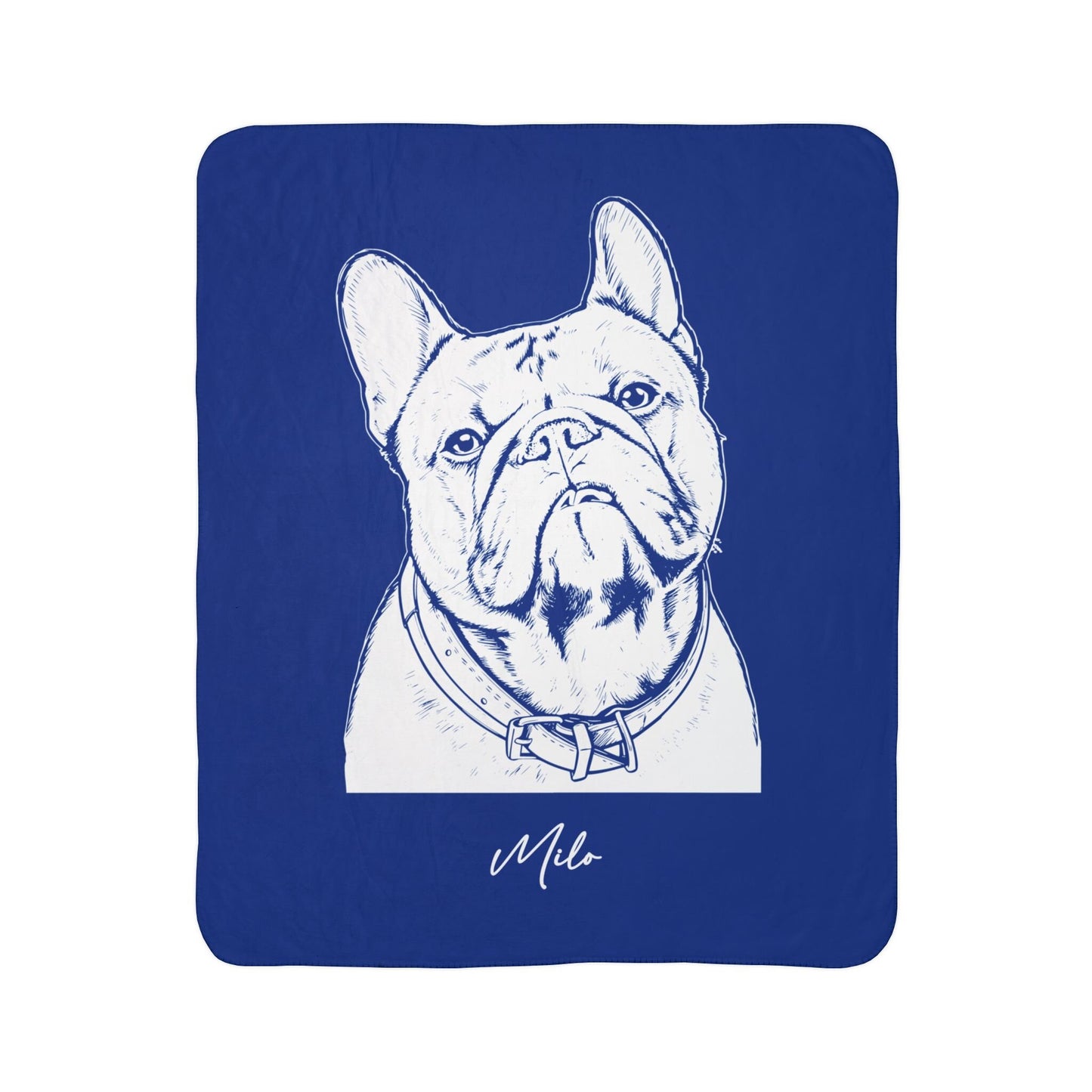 Personalized Durham Dog Sherpa Blanket | Modern Sketch Photo Upload