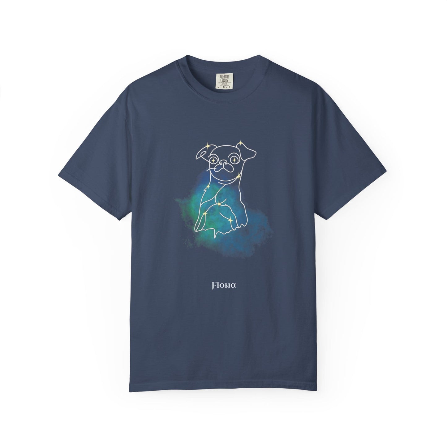 Personalized Comfort Colors T-Shirt | Mystic Constellation Design | Add Dog Photo & Name