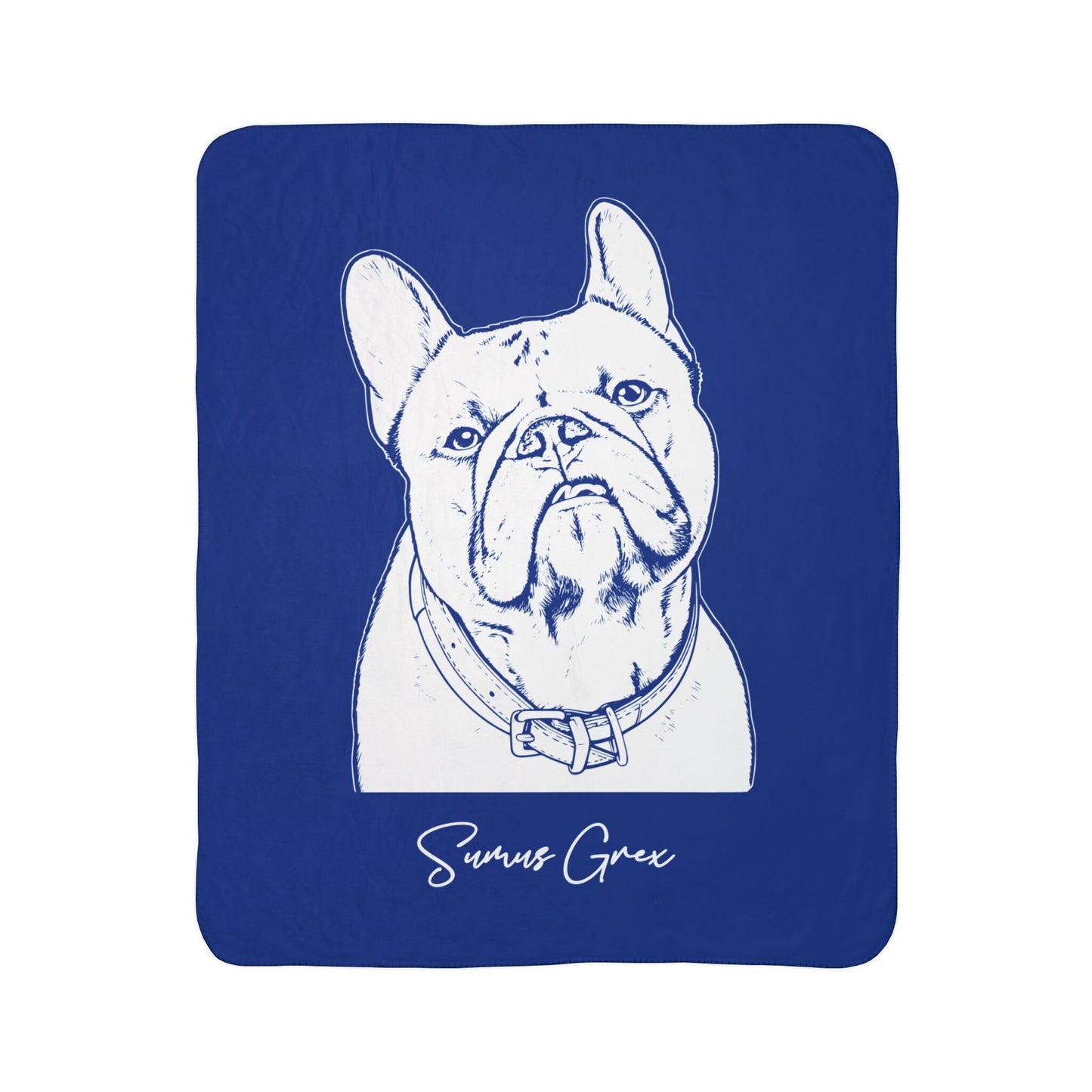 Personalized Durham Dog Sherpa Blanket | Modern Sketch Photo Upload