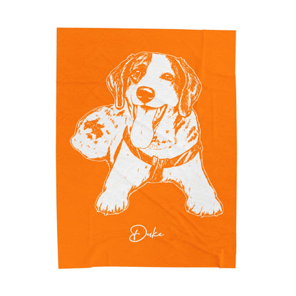 Personalized Knoxville Dog Velveteen Blanket | Modern Sketch Photo Upload