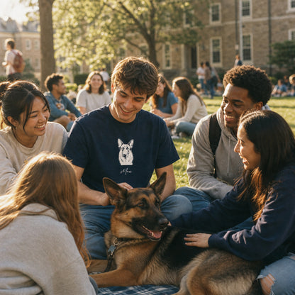 Personalized State College Dog T-Shirt | Modern Sketch Photo Upload
