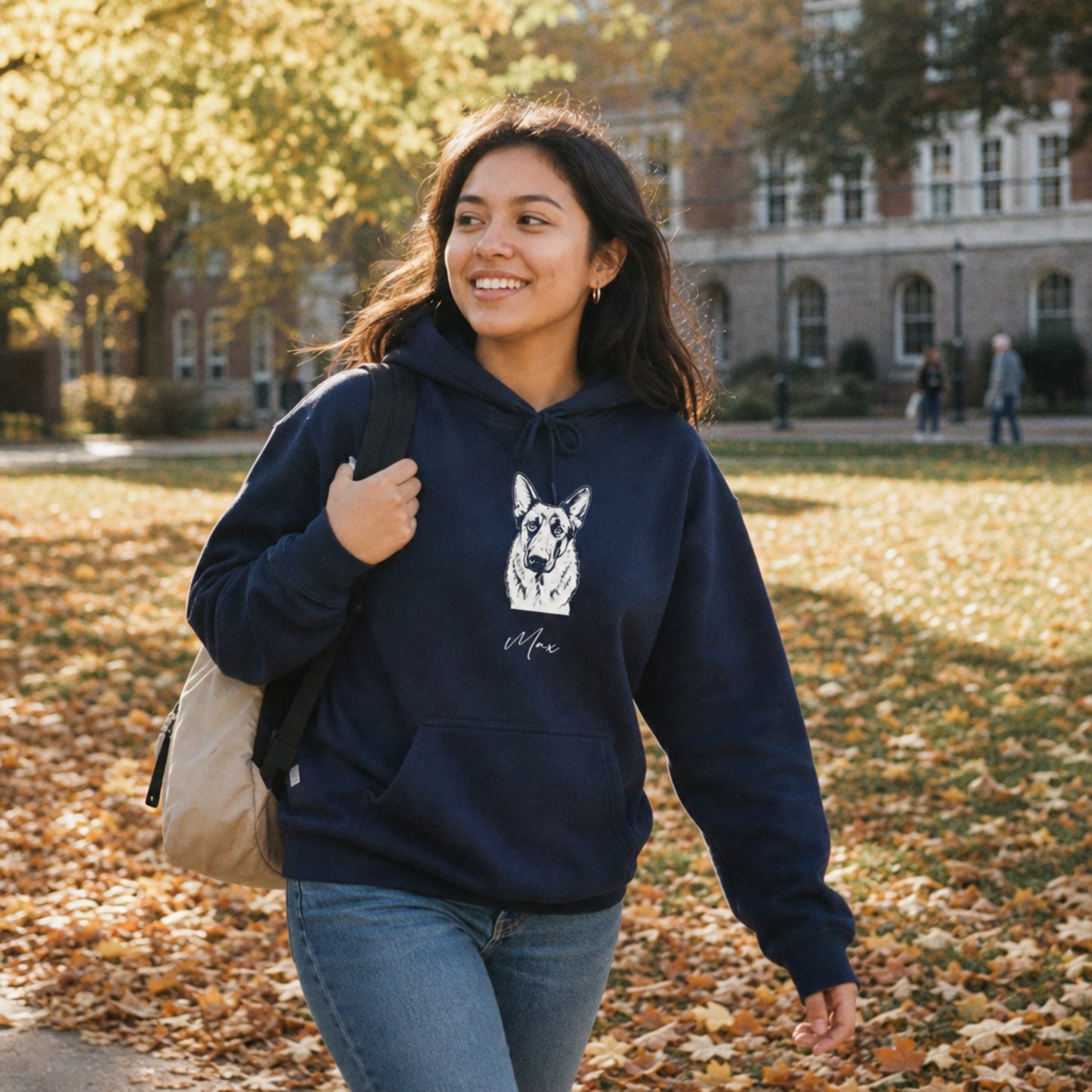 Personalized State College Dog Hoodie | Modern Sketch Photo Upload
