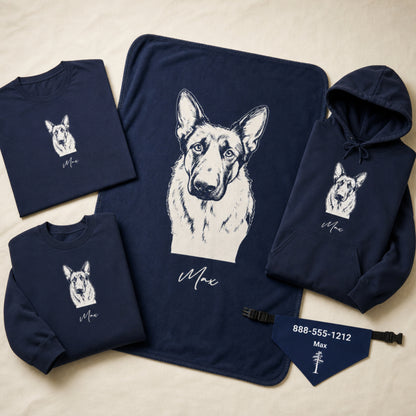 Personalized State College Dog Hoodie | Modern Sketch Photo Upload