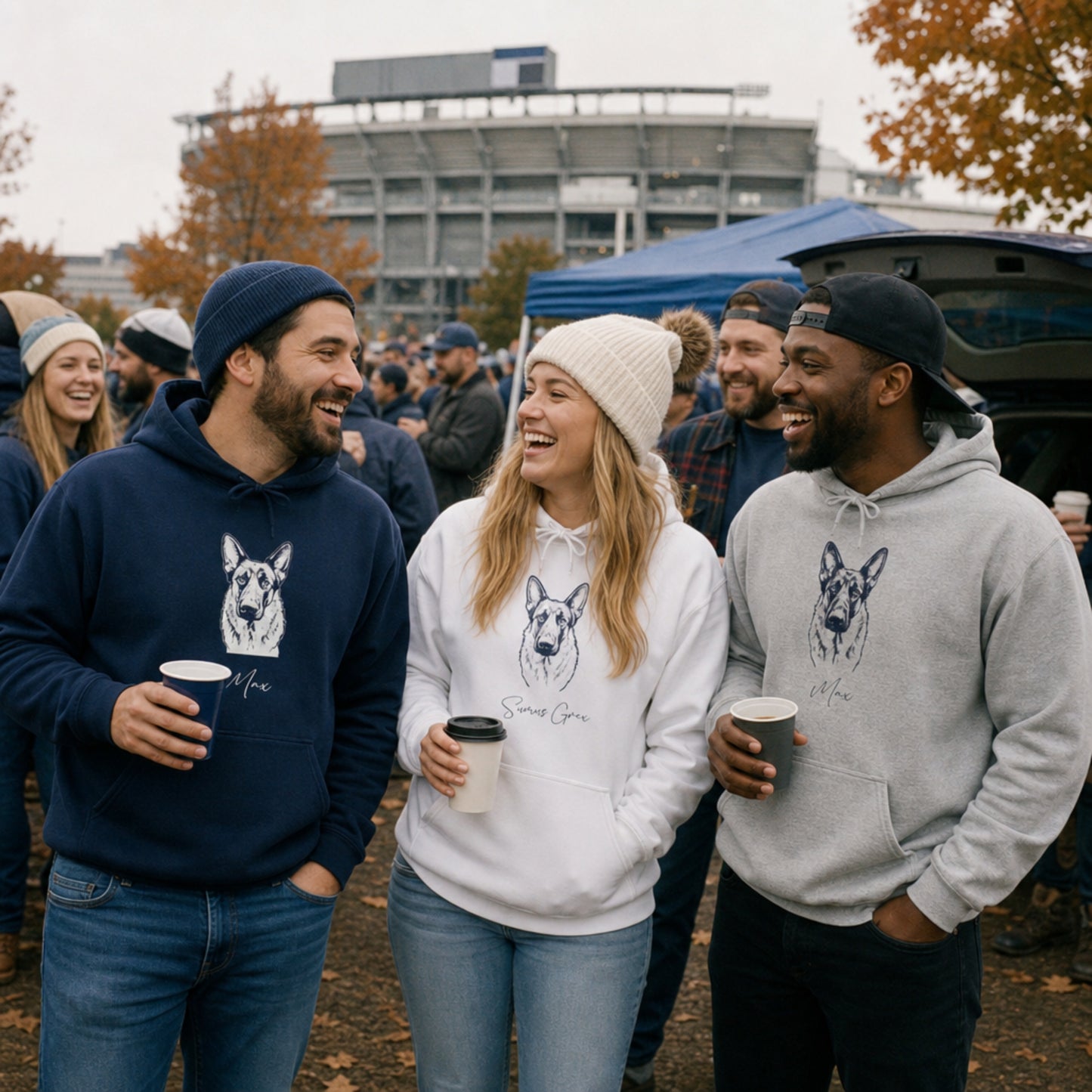 Personalized State College Dog Hoodie | Modern Sketch Photo Upload