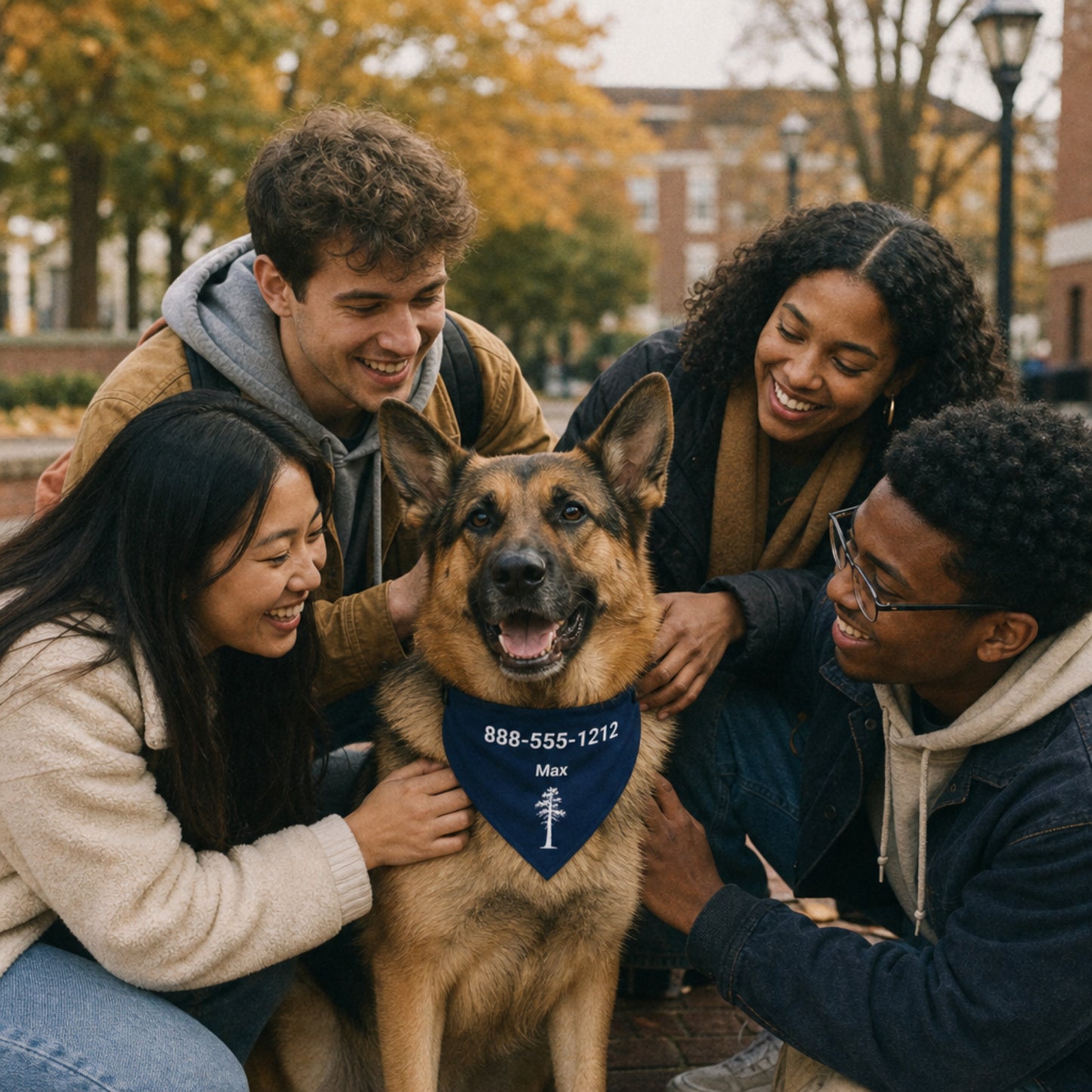 Personalized State College Jack Pine Dog Bandana Collar | Doggo Mojo