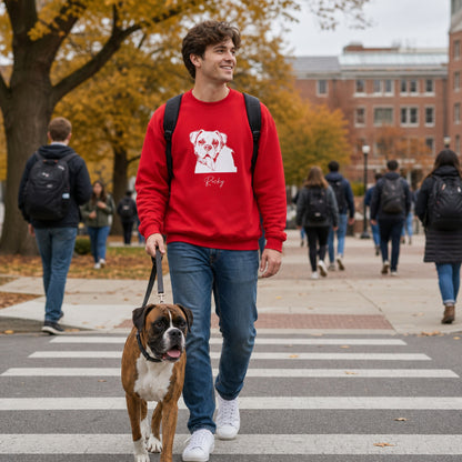 Personalized Columbus Dog Sweatshirt | Modern Sketch Photo Upload