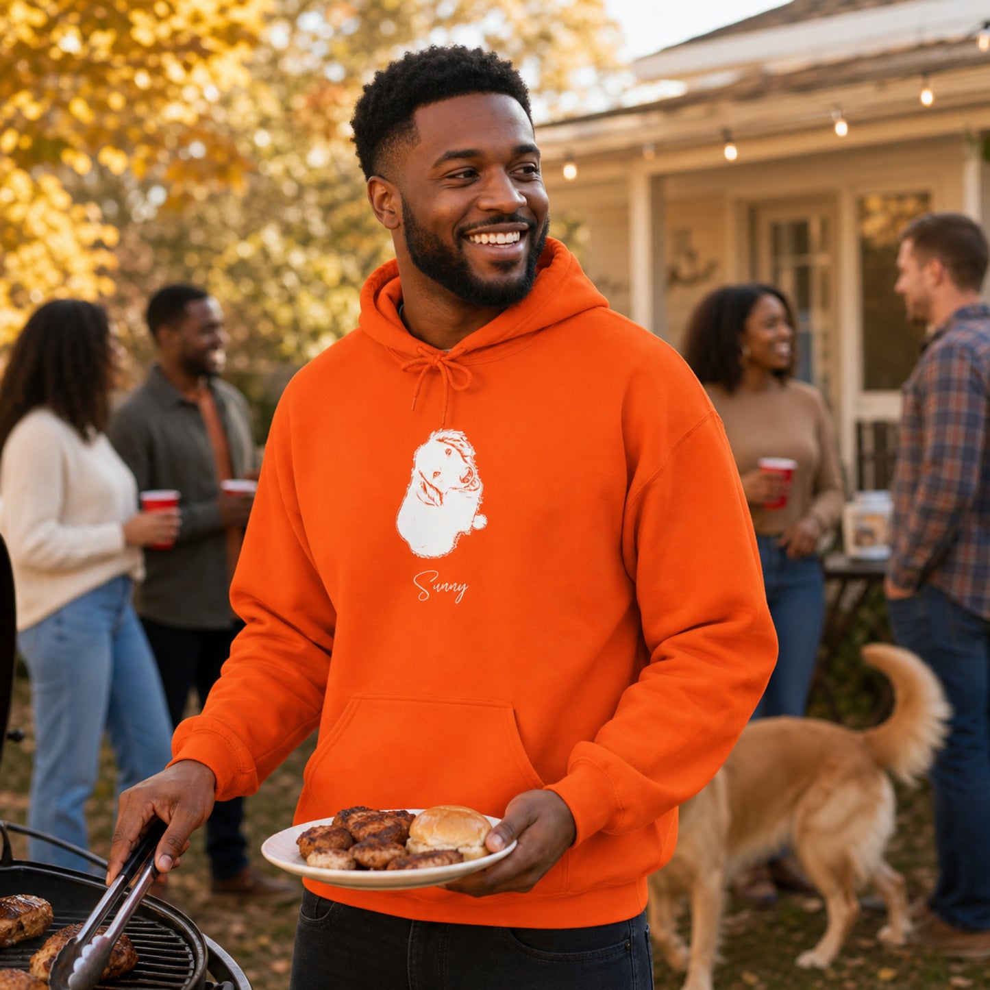 Personalized Central Dog Hoodie | Modern Sketch Photo Upload