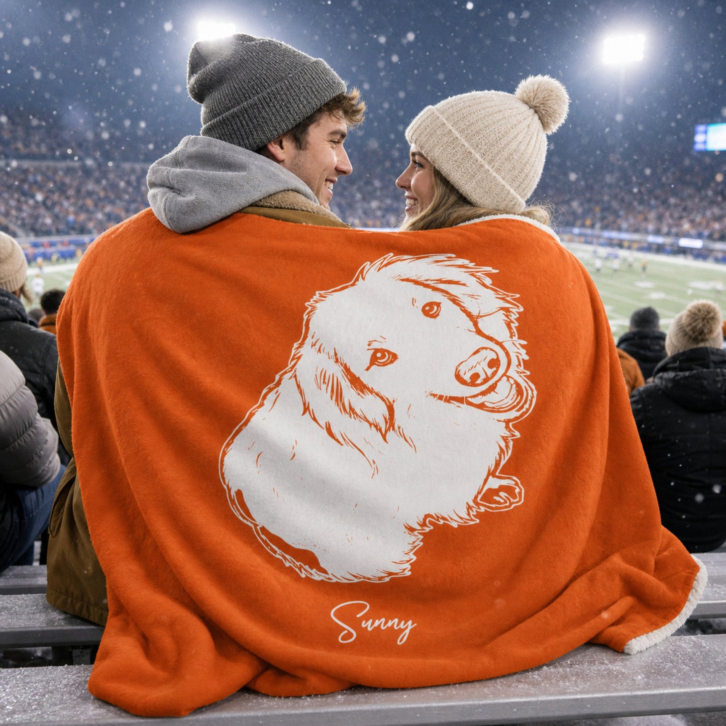Personalized Central Dog Sherpa Blanket | Modern Sketch Photo Upload