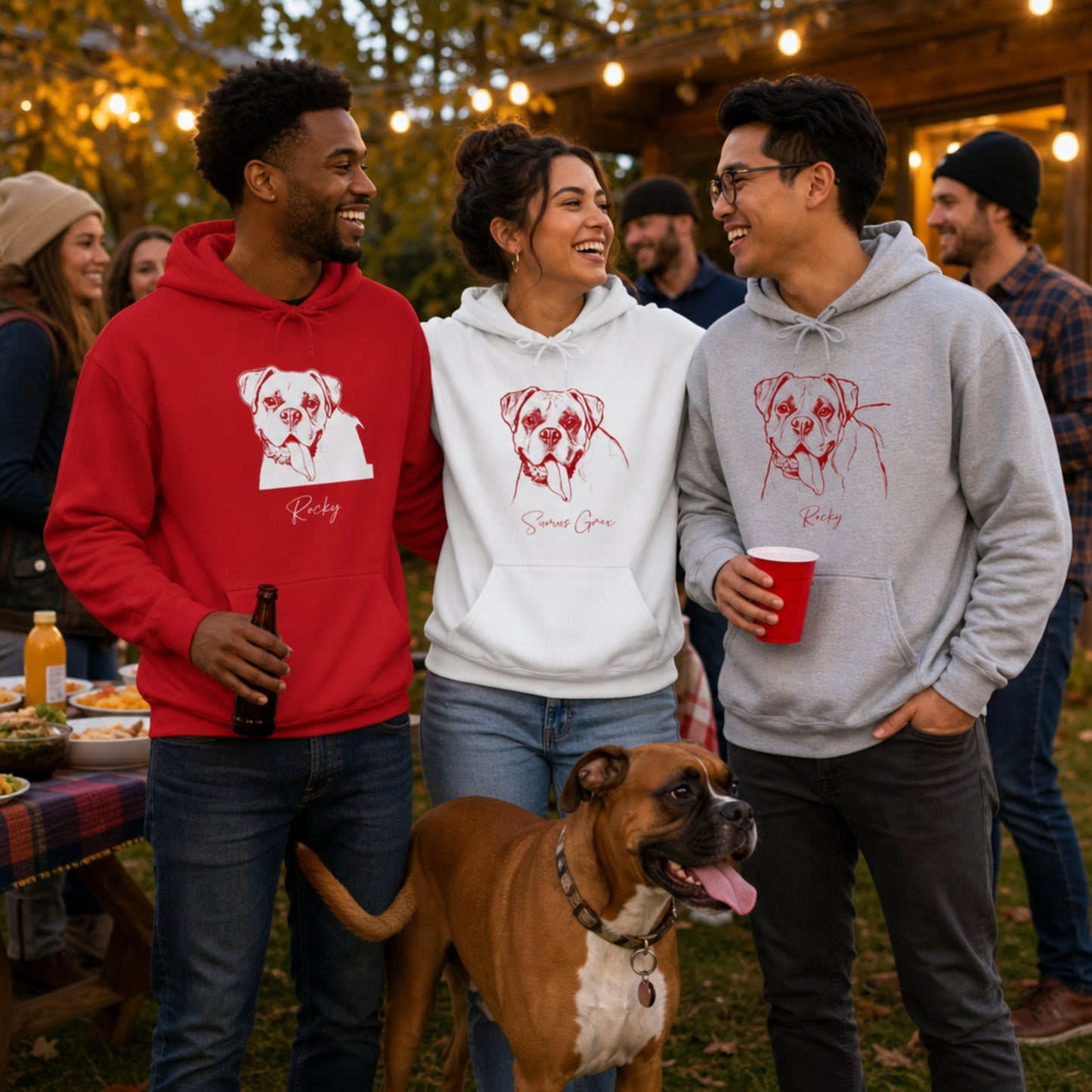 Personalized Columbus Dog Hoodie | Modern Sketch Photo Upload