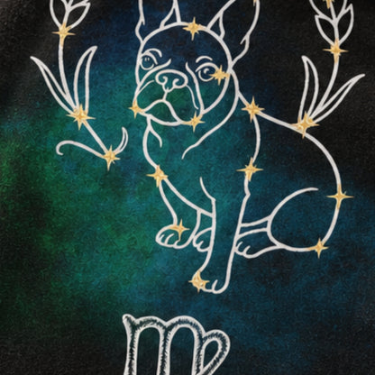 Personalized Virgo Dog Velveteen Blanket | Modern Sketch Photo Upload