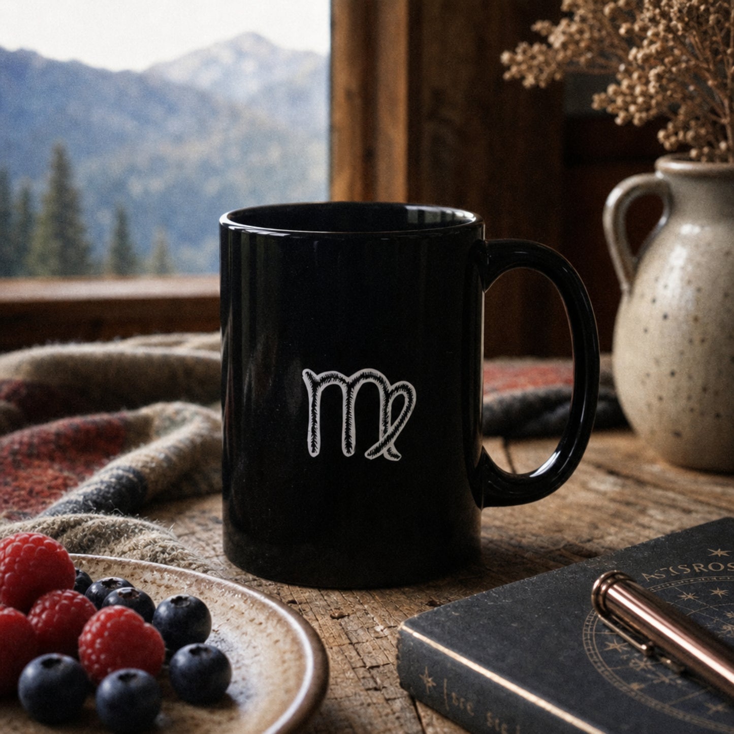 Personalized Virgo Dog Mug | Modern Sketch Photo Upload
