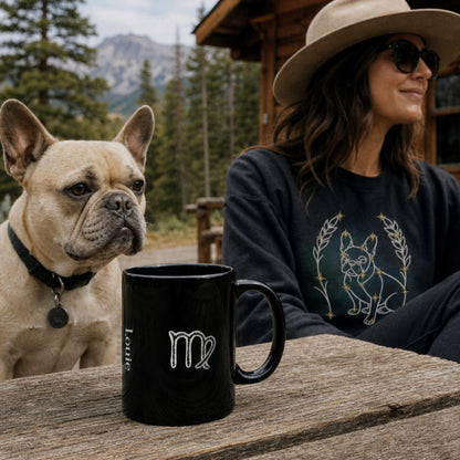 Personalized Virgo Dog Mug | Modern Sketch Photo Upload