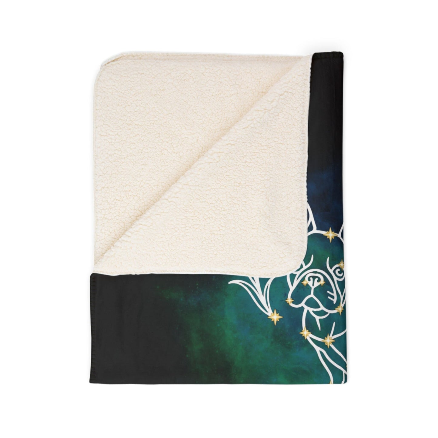 Personalized Virgo Dog Sherpa Blanket | Modern Sketch Photo Upload
