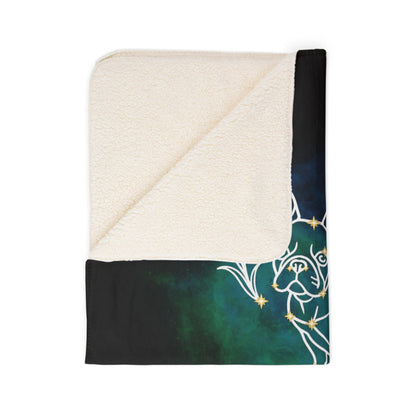 Personalized Virgo Dog Sherpa Blanket | Modern Sketch Photo Upload