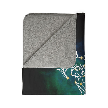 Personalized Virgo Dog Sherpa Blanket | Modern Sketch Photo Upload