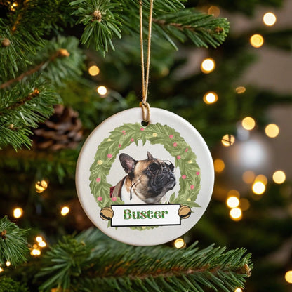 A Furry Friend's Christmas Memory Ornament with Custom Photo_Doggo Mojo_Holiday Ornaments_Round_One size_2