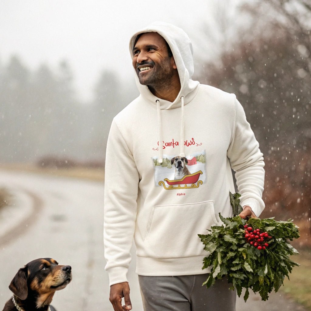 A Furry Friend's Winter Wonderland Hoodie with Custom Photo_Doggo Mojo_Hoodies_Athletic Heather_S_3