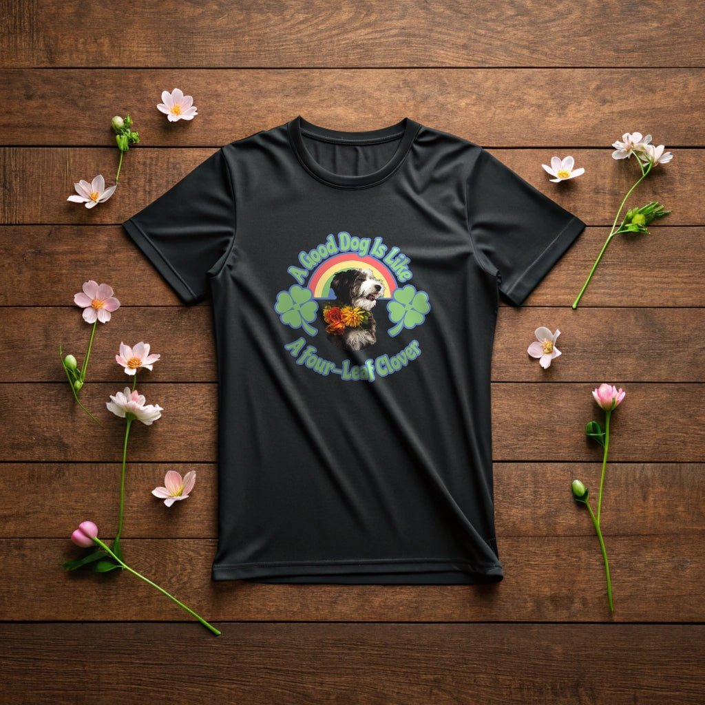 "A Good Dog Is Like a Four - Leaf Clover" St. Patrick's Day T-Shirt with Photo Upload_Doggo Mojo_T-shirts_4