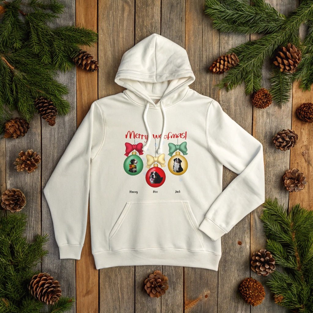 A Merry Woofmas: Your Dog's Personalized Hoodie with Custom Photo_Doggo Mojo_Hoodies_White_S_6