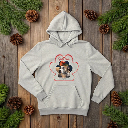 A Paw - sitively Perfect Christmas Dog Portrait Hoodie with Custom Photo_Doggo Mojo_Hoodies_Athletic Heather_S_5