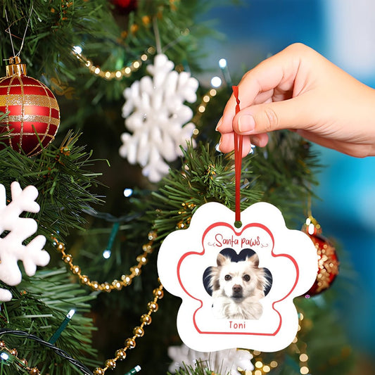 A Paw - sitively Perfect Christmas Ornament with Custom Photo_Doggo Mojo_Holiday Ornaments_Pet Paw__1