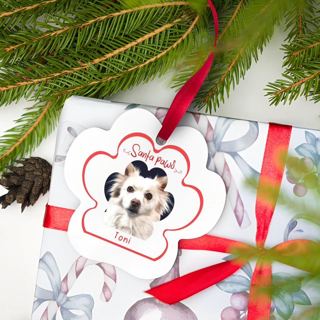 A Paw - sitively Perfect Christmas Ornament with Custom Photo_Doggo Mojo_Holiday Ornaments_Pet Paw__2