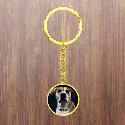 A Paw - sitively Perfect Circle Pendant Keychain with Custom Photo_Doggo Mojo_Keychains_Gold__5