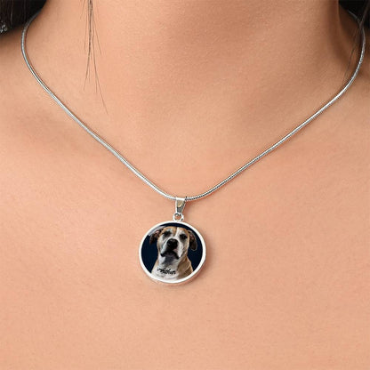 A Paw - sitively Perfect Circle Pendant Necklace with Custom Photo_Doggo Mojo_Necklaces_Gold__5