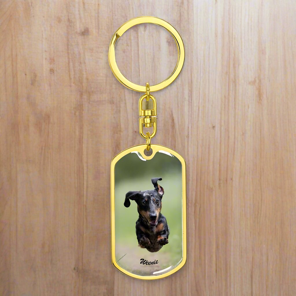 A Paw - sitively Perfect Dog Tag Keychain with Custom Photo_Doggo Mojo_Keychains_Gold__5