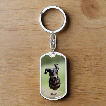 A Paw - sitively Perfect Dog Tag Keychain with Custom Photo_Doggo Mojo_Keychains_Silver__6