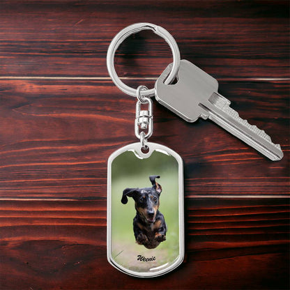 A Paw - sitively Perfect Dog Tag Keychain with Custom Photo_Doggo Mojo_Keychains_Gold__4