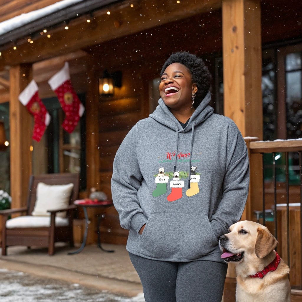 A Woof - derful Christmas: Your Personalized Holiday Hoodie_Doggo Mojo_Hoodies_Athletic Heather_S_2