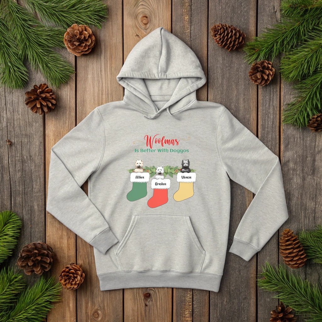 A Woof - derful Christmas: Your Personalized Holiday Hoodie_Doggo Mojo_Hoodies_Athletic Heather_S_5