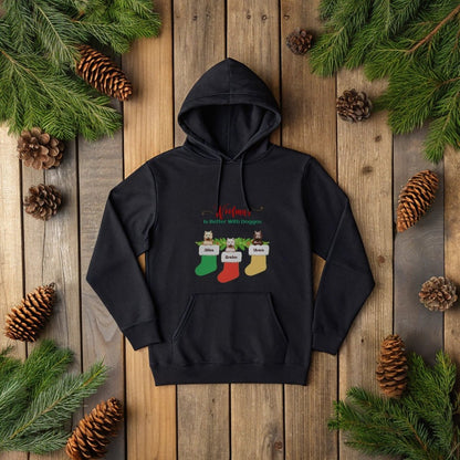 A Woof - derful Christmas: Your Personalized Holiday Hoodie_Doggo Mojo_Hoodies_Black_S_4