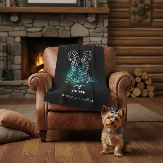 Aries Zodiac Personalized Dog Blanket - The Pioneer Edition_Doggo Mojo_Blankets_1